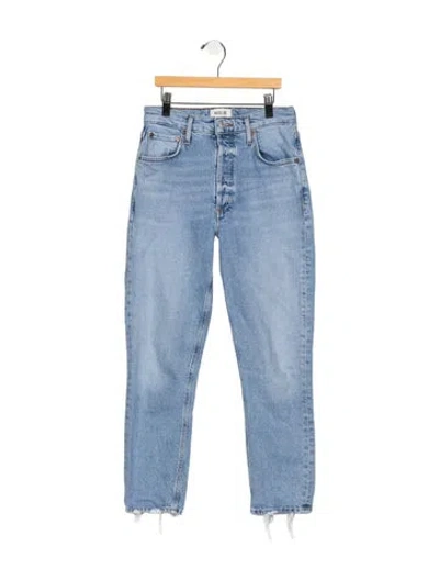 Pre-owned Agolde High-rise Straight Leg Jeans In Blue