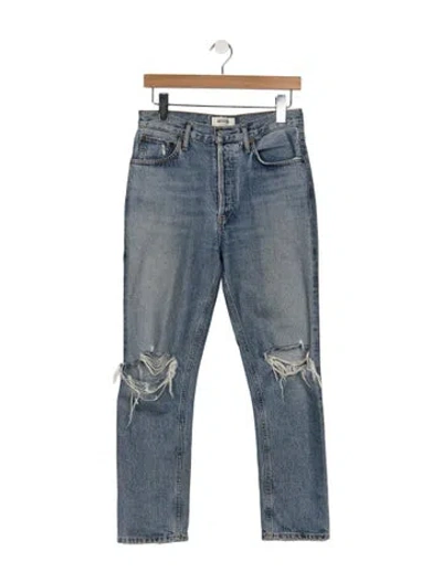 Pre-owned Agolde High-rise Straight Leg Jeans In Blue