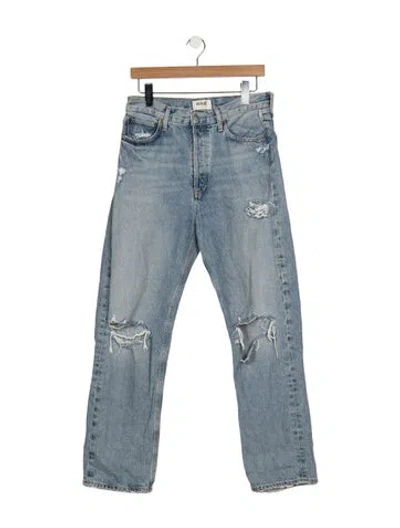 Pre-owned Agolde High-rise Straight Leg Jeans In Blue