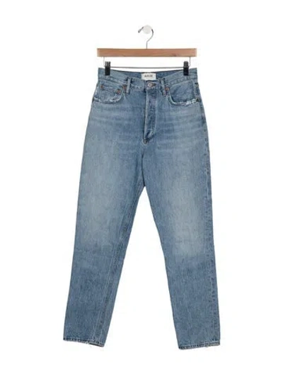 Pre-owned Agolde High-rise Straight Leg Jeans In Blue