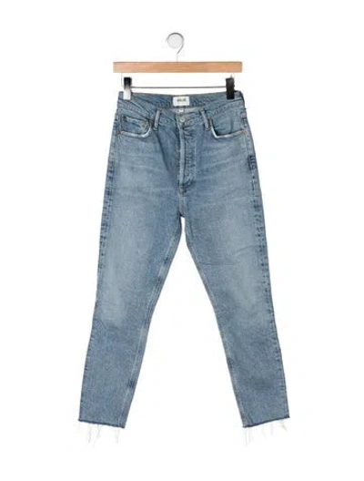 Pre-owned Agolde High-rise Straight Leg Jeans In Blue