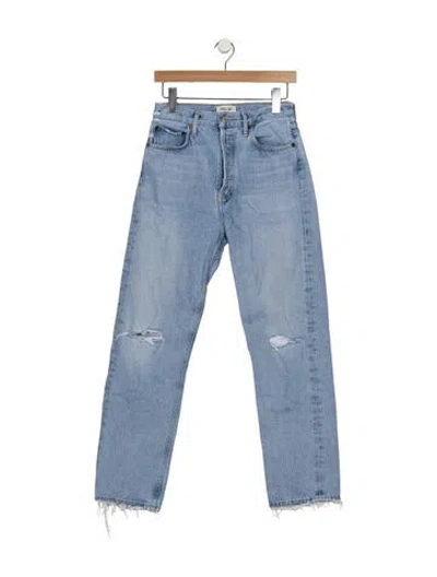 Pre-owned Agolde High-rise Straight Leg Jeans In Blue