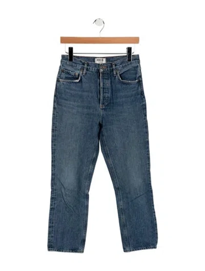 Pre-owned Agolde High-rise Straight Leg Jeans In Blue