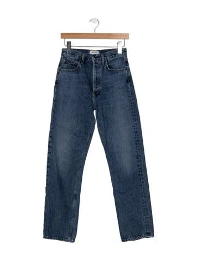 Pre-owned Agolde High-rise Straight Leg Jeans In Blue
