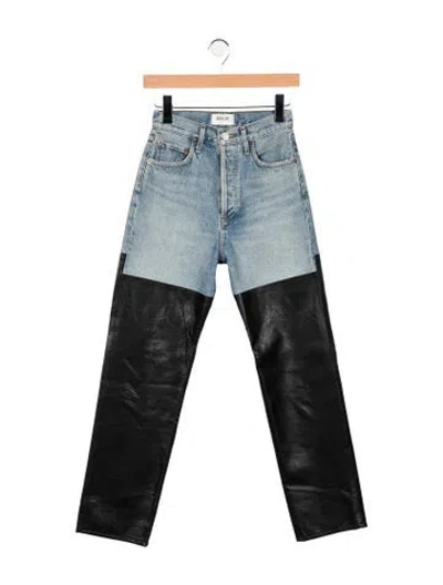 Pre-owned Agolde High-rise Straight Leg Jeans In Blue