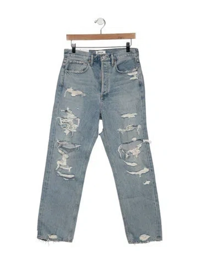 Pre-owned Agolde High-rise Straight Leg Jeans In Blue
