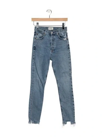 Pre-owned Agolde High-rise Straight Leg Jeans In Blue