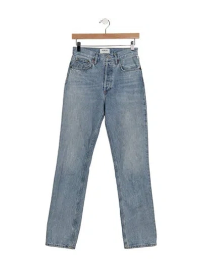 Pre-owned Agolde High-rise Straight Leg Jeans In Blue