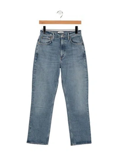 Pre-owned Agolde High-rise Straight Leg Jeans In Blue
