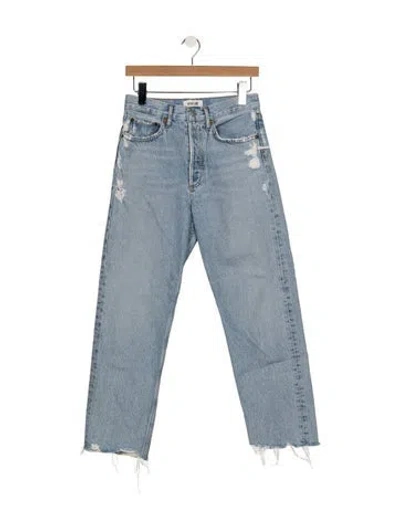 Pre-owned Agolde High-rise Straight Leg Jeans In Blue