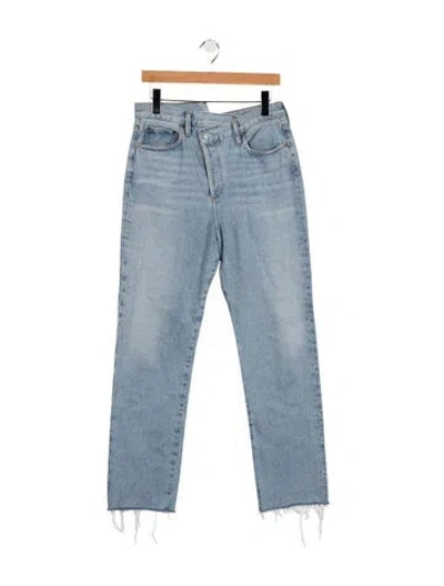 Pre-owned Agolde High-rise Straight Leg Jeans In Blue