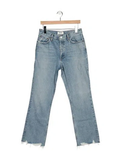 Pre-owned Agolde High-rise Straight Leg Jeans In Blue