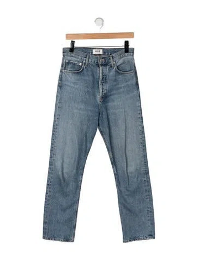Pre-owned Agolde High-rise Straight Leg Jeans In Blue