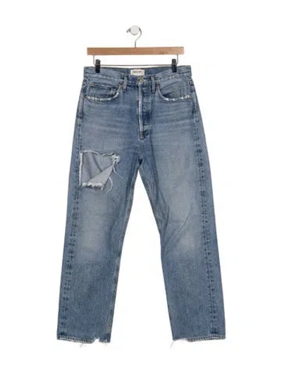 Pre-owned Agolde High-rise Straight Leg Jeans In Blue