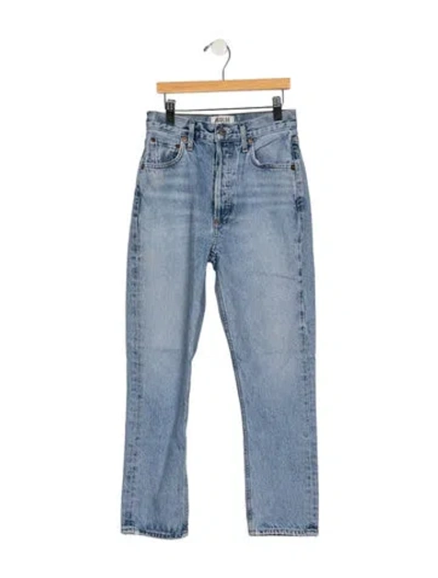 Pre-owned Agolde High-rise Straight Leg Jeans In Blue