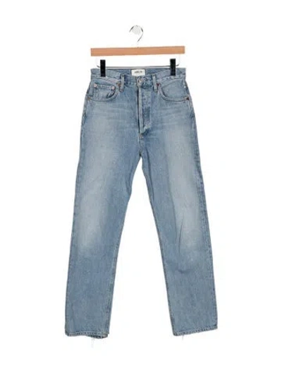 Pre-owned Agolde High-rise Straight Leg Jeans In Blue