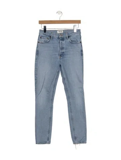 Pre-owned Agolde High-rise Straight Leg Jeans In Blue