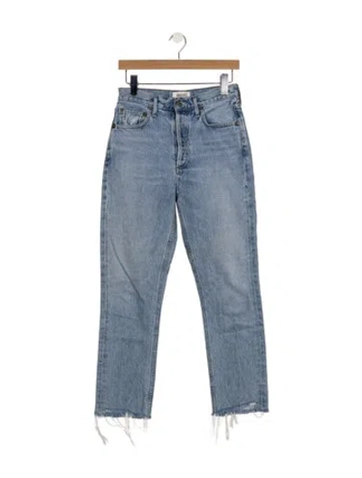 Pre-owned Agolde High-rise Straight Leg Jeans In Blue