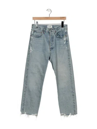 Pre-owned Agolde High-rise Straight Leg Jeans In Blue