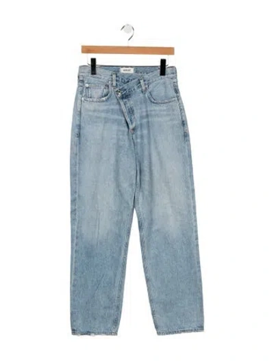 Pre-owned Agolde High-rise Straight Leg Jeans In Blue