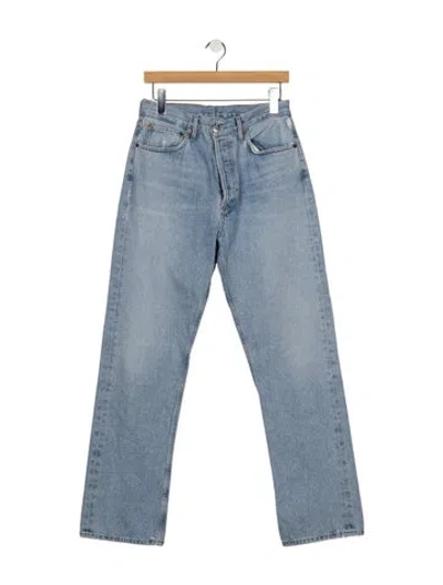 Pre-owned Agolde High-rise Straight Leg Jeans In Blue