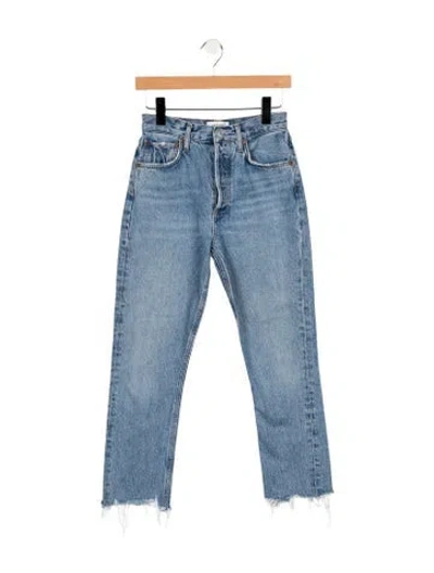 Pre-owned Agolde High-rise Straight Leg Jeans In Blue
