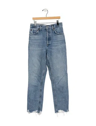 Pre-owned Agolde High-rise Straight Leg Jeans In Blue