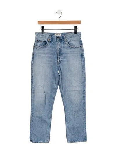 Pre-owned Agolde High-rise Straight Leg Jeans In Blue