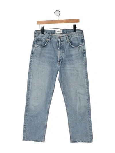 Pre-owned Agolde High-rise Straight Leg Jeans In Blue
