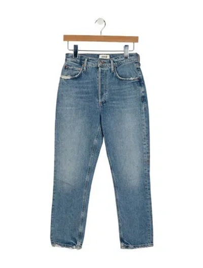 Pre-owned Agolde High-rise Straight Leg Jeans In Blue