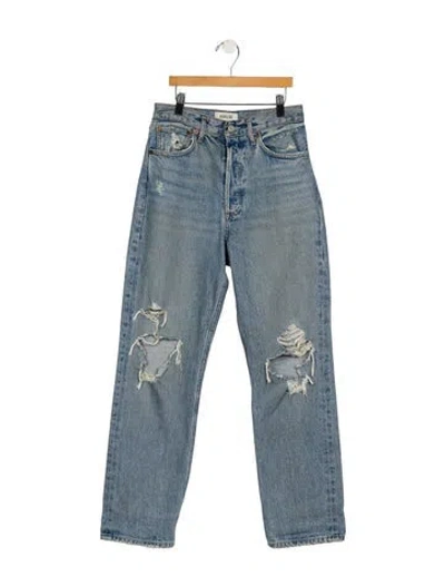 Pre-owned Agolde High-rise Straight Leg Jeans In Blue