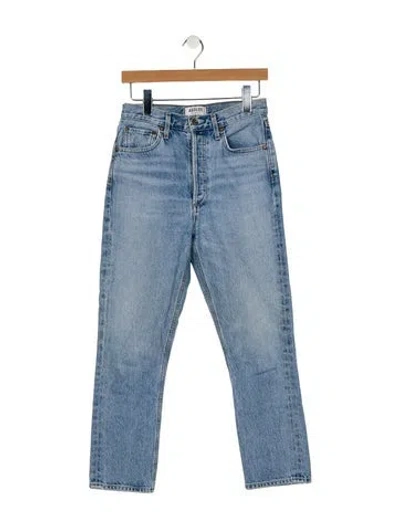 Pre-owned Agolde High-rise Straight Leg Jeans In Blue