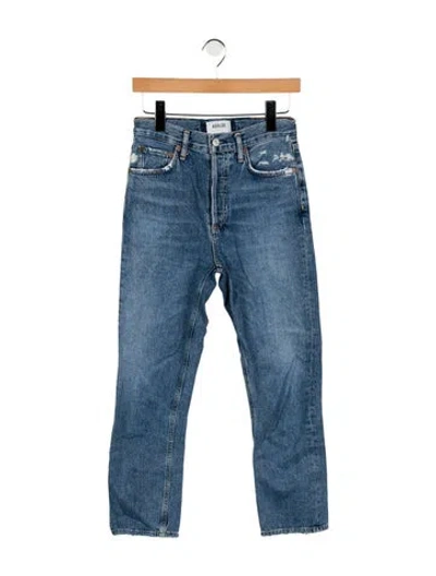 Pre-owned Agolde High-rise Straight Leg Jeans In Blue