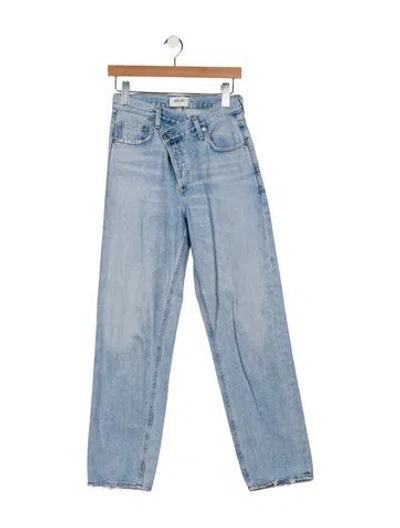 Pre-owned Agolde High-rise Straight Leg Jeans In Blue