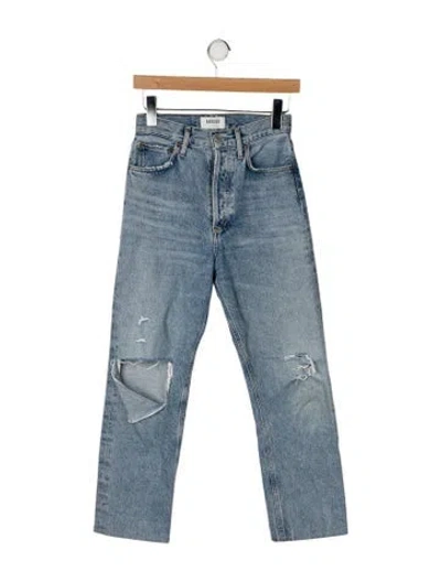 Pre-owned Agolde High-rise Straight Leg Jeans In Blue