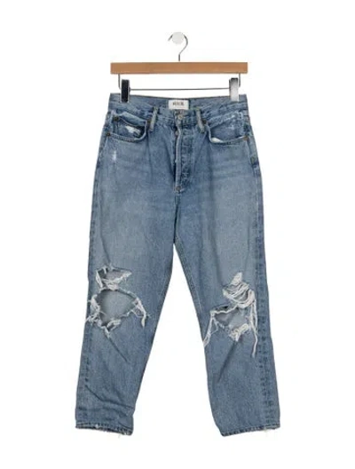 Pre-owned Agolde High-rise Straight Leg Jeans In Blue