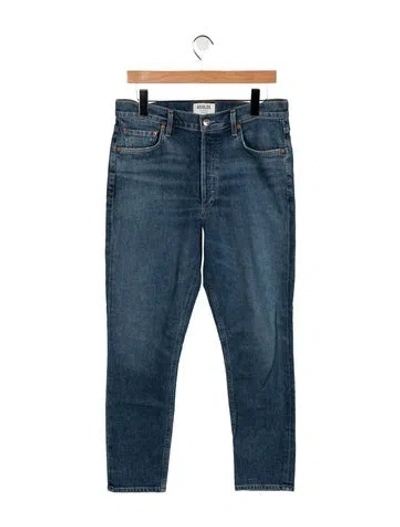 Pre-owned Agolde High-rise Straight Leg Jeans In Blue