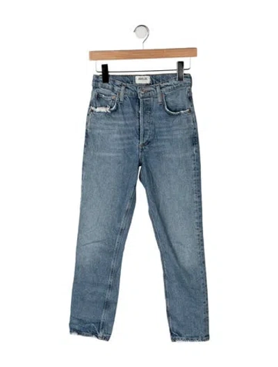 Pre-owned Agolde High-rise Straight Leg Jeans In Blue