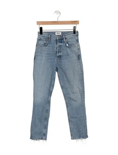Pre-owned Agolde High-rise Straight Leg Jeans In Blue