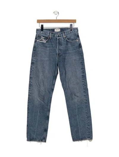 Pre-owned Agolde High-rise Straight Leg Jeans In Blue