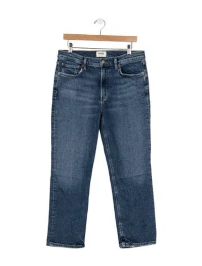 Pre-owned Agolde High-rise Straight Leg Jeans In Blue
