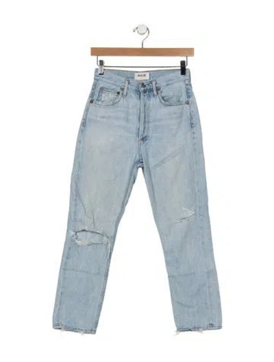 Pre-owned Agolde High-rise Straight Leg Jeans In Blue