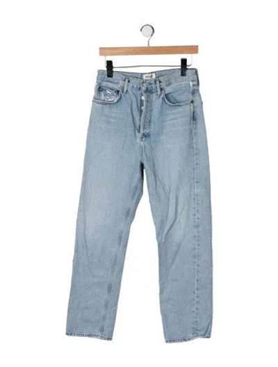 Pre-owned Agolde High-rise Straight Leg Jeans In Blue