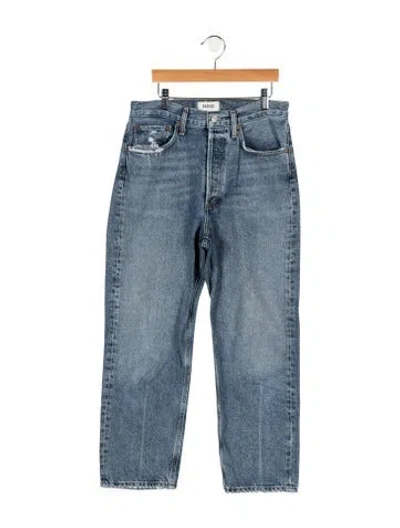 Pre-owned Agolde High-rise Straight Leg Jeans In Blue