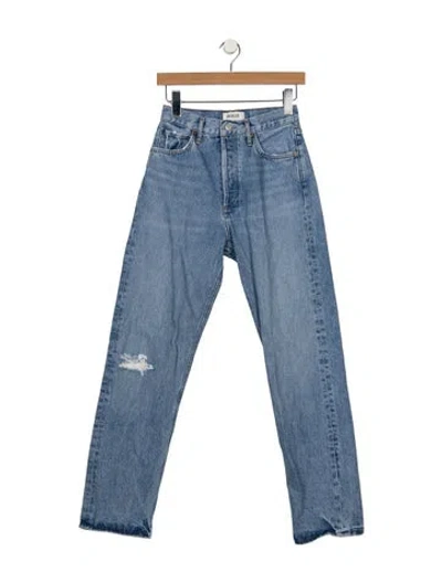 Pre-owned Agolde High-rise Straight Leg Jeans In Blue