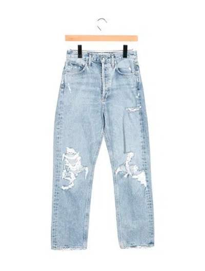 Pre-owned Agolde High-rise Straight Leg Jeans In Blue