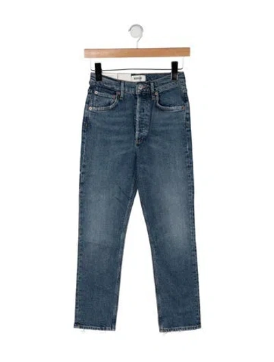 Pre-owned Agolde High-rise Straight Leg Jeans In Blue
