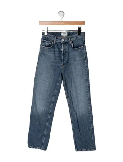 Pre-owned Agolde High-rise Straight Leg Jeans In Blue