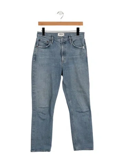 Pre-owned Agolde High-rise Straight Leg Jeans In Blue