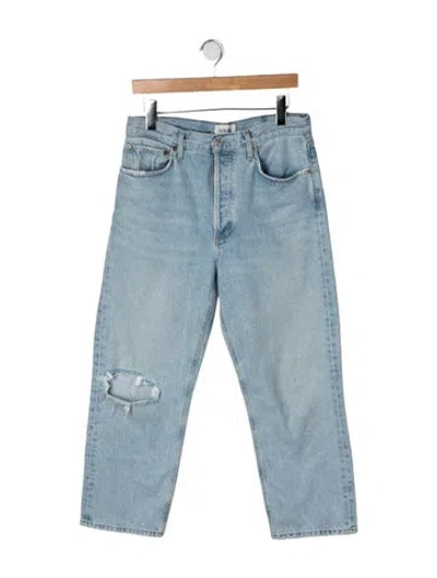 Pre-owned Agolde High-rise Straight Leg Jeans In Blue